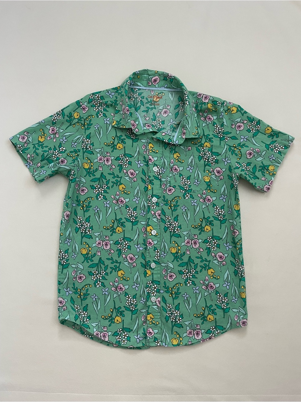 Cat & Jack Green Floral Button Up